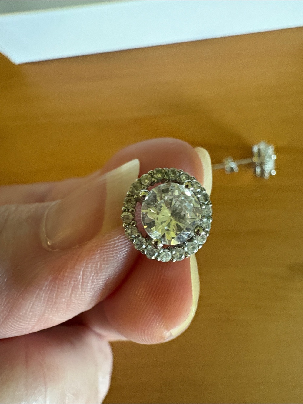 Moissanite Halo Earrings with 925 silver